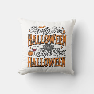Klaar voor Halloween Vintage Gravure Shirt Ontwerp Kussen
