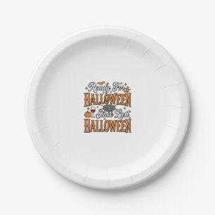 Klaar voor Halloween Vintage Gravure Shirt Ontwerp Papieren Bordje
