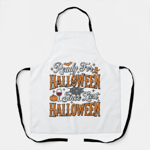 Klaar voor Halloween Vintage Gravure Shirt Ontwerp Schort