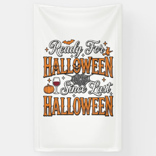 Klaar voor Halloween Vintage Gravure Shirt Ontwerp Spandoek