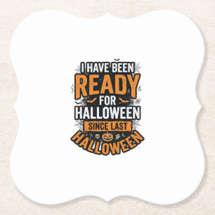 Klaar voor Halloween Vintage Griezeld Shirt Ontwer Kartonnen Onderzetters