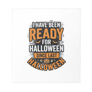 Klaar voor Halloween Vintage Griezeld Shirt Ontwer Notitieblok