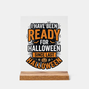 Klaar voor Halloween Vintage Griezeldesign T-shirt Acryl Bord