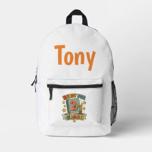 Klaar voor het 2e leerjaar Vintage terug naar scho Bedrukte Rugzak