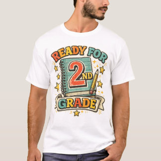 Klaar voor het 2e leerjaar Vintage terug naar scho T-shirt