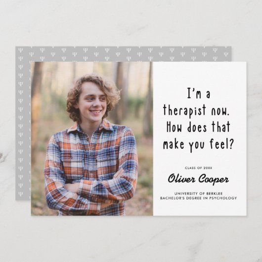 Klaar voor het Afstuderen van de Psychologie van d Aankondiging (Voorkant / Achterkant)