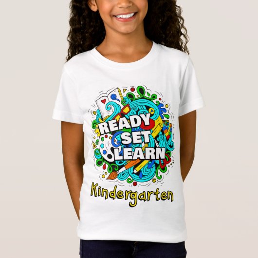 Klaar voor het leren van de basisschool Kindergart T-shirt (Voorkant)