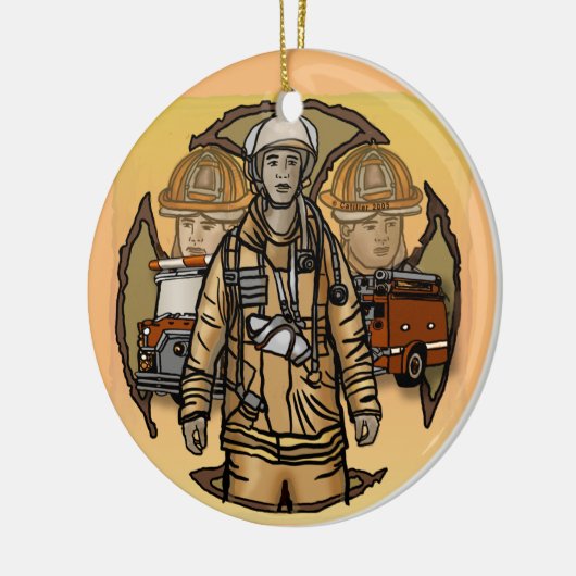 Klaar voor het ornament van de brandweer (Links)