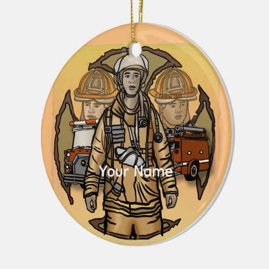 Klaar voor het ornament van de brandweer (Links)