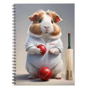 Klaar voor het veld: cavia in cricket gear, notitieboek