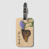 Klaar voor het vliegen met een monarch op een Paar Bagagelabel (Voorkant (verticaal))