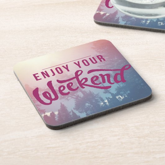 Klaar voor het weekend bier onderzetter (Linkerzijde)