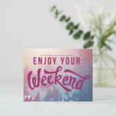 Klaar voor het weekend briefkaart (Staand voorkant)