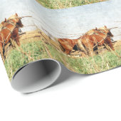 Klaar voor het werk, twee conceptpaarden cadeaupapier (Rol Hoek)