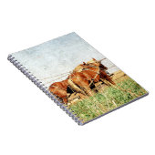 Klaar voor het werk, twee conceptpaarden notitieboek (Rechterzijde)