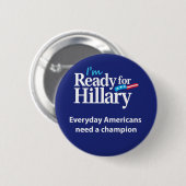 Klaar voor Hillary Button (Voorkant /achterkant)