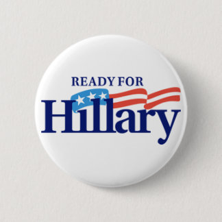 Klaar voor Hillary Logo Ronde Button 5,7 Cm