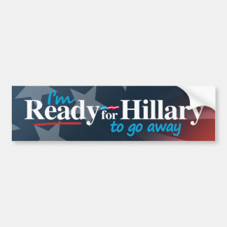 Klaar voor Hillary om weg te gaan - wit -.png Bumpersticker