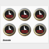 Klaar voor Intruders Pistool Security Ronde Sticker (Vel)