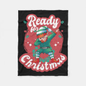 Klaar voor kerst Elf Kerstmis Kerstman Sneeuw Adve Fleece Deken (Voorkant)