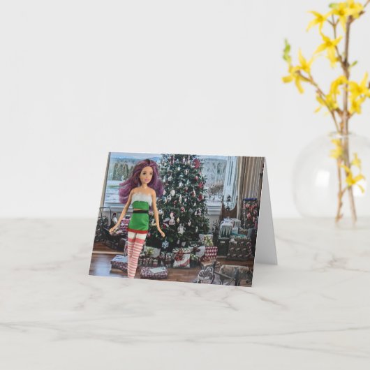 Klaar voor Kerstmis. Blanco kerst Kaart (Gele Bloem)