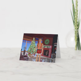 Klaar voor Kerstmis. Kaart voor Kerstmis