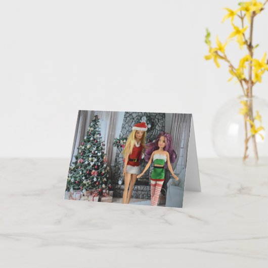 Klaar voor Kerstmis. Kaart voor Kerstmis (Gele Bloem)