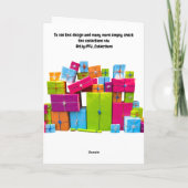 Klaar voor Kerstmis. Kaart voor Kerstmis (Achterkant)