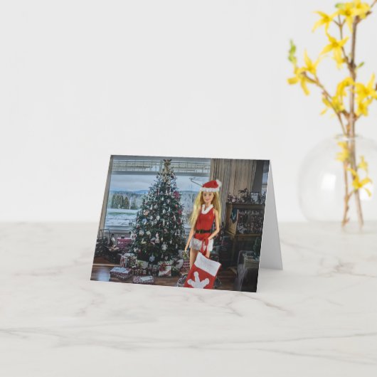 Klaar voor Kerstmis. Kaart voor Kerstmis (Gele Bloem)