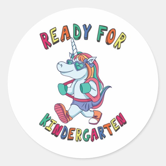 Klaar voor Kindergarten Ronde Sticker (Voorkant)