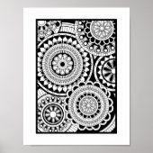 Klaar voor kleur Modern Mandala Patroonafdrukken Poster (Voorkant)