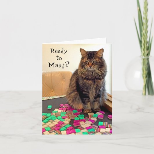 Klaar voor Mahj? briefkaart (Voorkant)