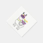 Klaar voor mardi Gras llama vetherde maskerkralen Servet (Hoek)