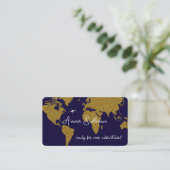 Klaar voor nieuwe avonturen? reisagent visitekaartje (Staand voorkant)