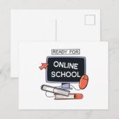 Klaar voor online school briefkaart (Voorkant / Achterkant)