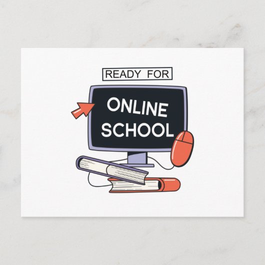 Klaar voor online school briefkaart (Voorkant)