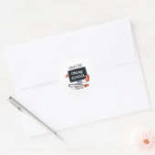 Klaar voor online school ronde sticker (Envelop)