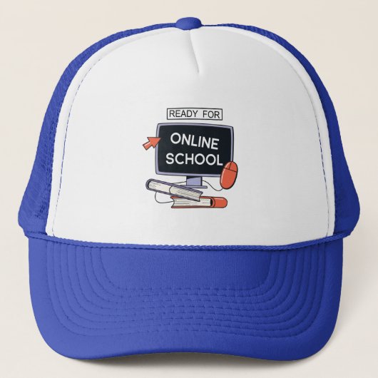 Klaar voor online school trucker pet (Voorkant)