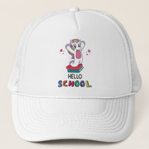 Klaar voor online school trucker pet
