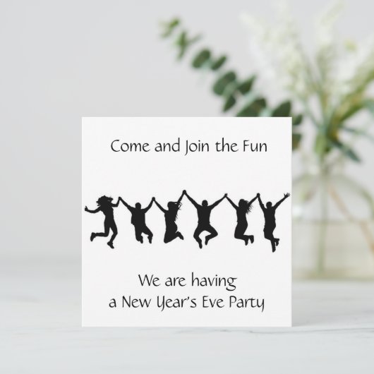 **KLAAR VOOR **OUDEJAARSAVOND** FEESTUITNODIGING KAART (Staand voorkant)