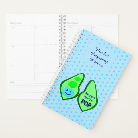 Klaar voor Pop Baby Blue Pea Aangepaste Zwangersch Planner (Display)