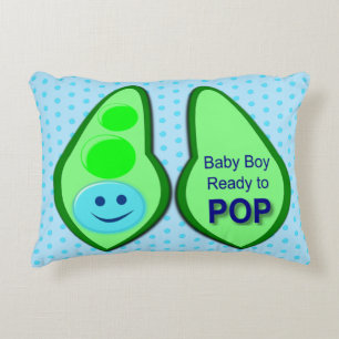 Klaar voor Pop Baby Boy Blue Pea Accent Kussen