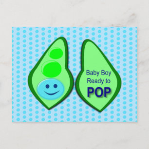 Klaar voor Pop Baby Boy Blue Pea Briefkaart