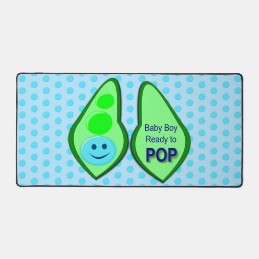 Klaar voor Pop Baby Boy Blue Pea Bureaumat (Voorkant)