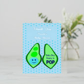 Klaar voor Pop Baby Boy Blue Pea Custom Folie Feestdagen Briefkaart (Staand Voorkant)