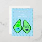 Klaar voor Pop Baby Boy Blue Pea Custom Folie Feestdagen Briefkaart (Voorkant / Achterkant)