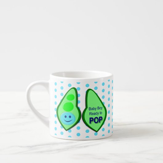 Klaar voor Pop Baby Boy Blue Pea Espresso Kop (Links)