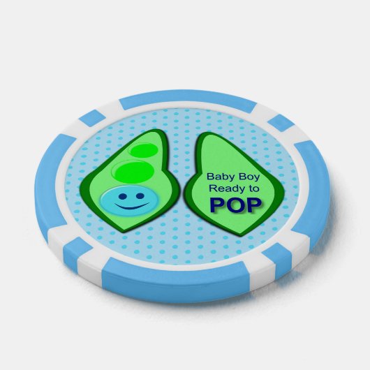 Klaar voor Pop Baby Boy Blue Pea Poker Chips (Enkel)