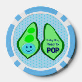 Klaar voor Pop Baby Boy Blue Pea Poker Chips (Achterkant)