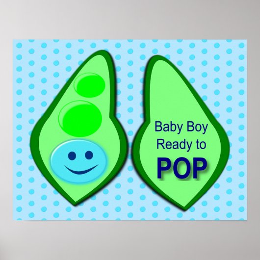 Klaar voor Pop Baby Boy Blue Pea Poster (Voorkant)